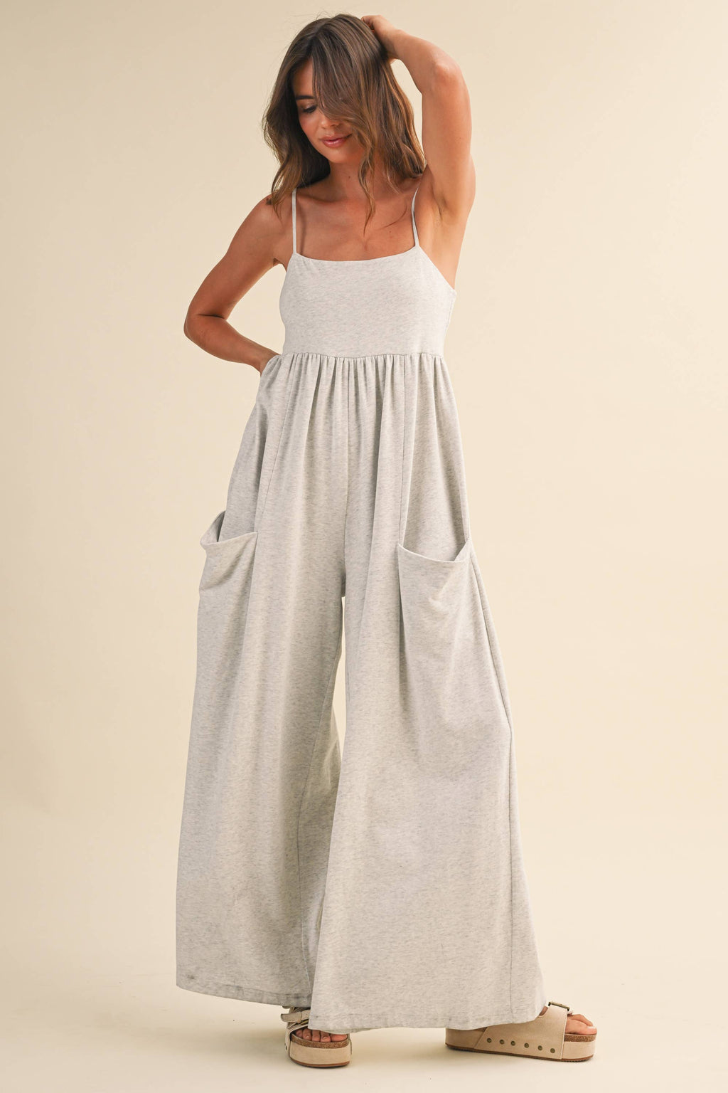 STRAPPY WIDE-LEG JUMPSUIT
