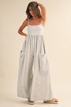 STRAPPY WIDE-LEG JUMPSUIT