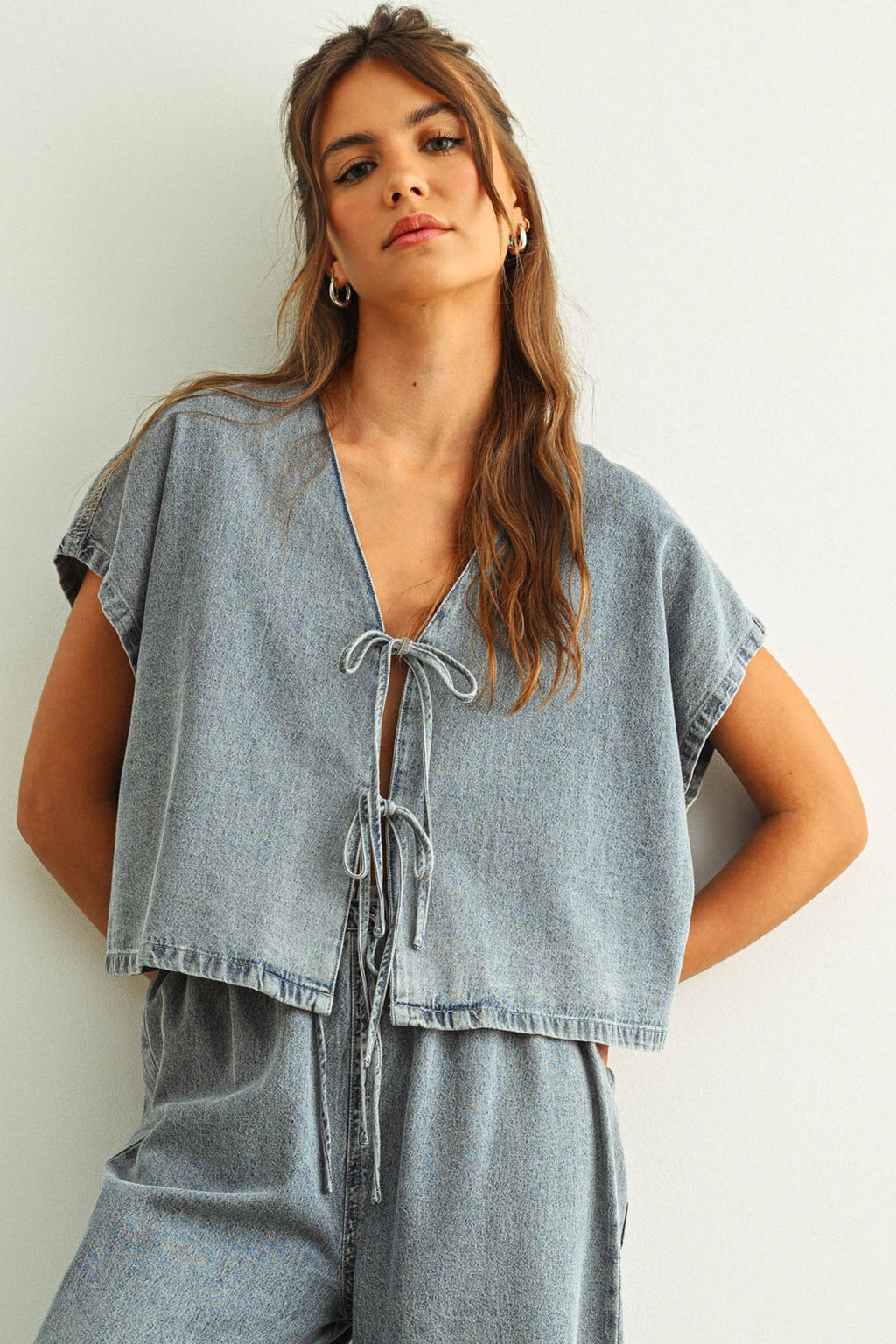 DENIM TIED ON THE SIDE SET