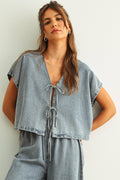 DENIM TIED ON THE SIDE SET