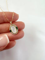 Emerald Bay Mother of Pearl Pendant Necklace Gold Filled
