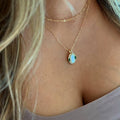 Emerald Bay Mother of Pearl Pendant Necklace Gold Filled