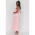 STRAPLESS PINK MAXI DRESS