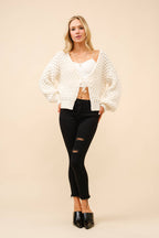 Bubble Textured Tie Front Cardigan