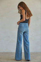 Knit Nylon Spandex Jersey Plunged V-Neck Bodysuit