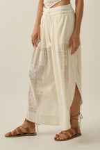 Crochet Lace Cropped Handkerchief Halter Tube Top with matching bottoms