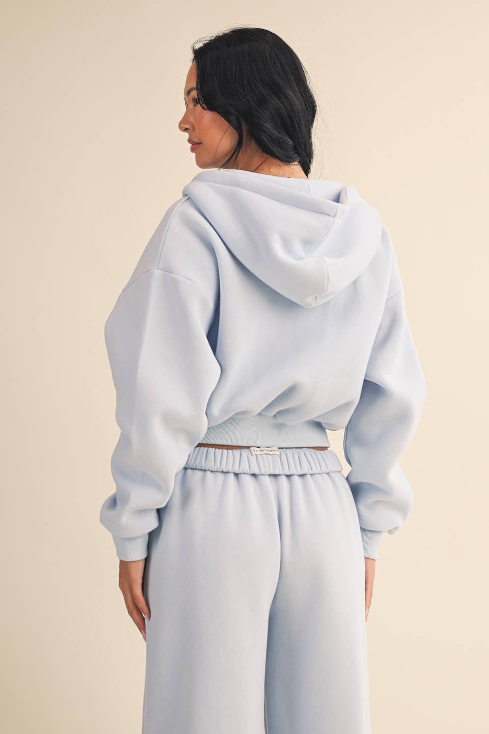 Cozy Fleece Oversized Crop Full Zip Hoodie