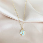 Lourdes Virgin Mary Religious Necklace Gold Filled