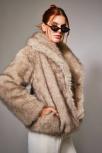 Two Tone Faux Fur Jacket