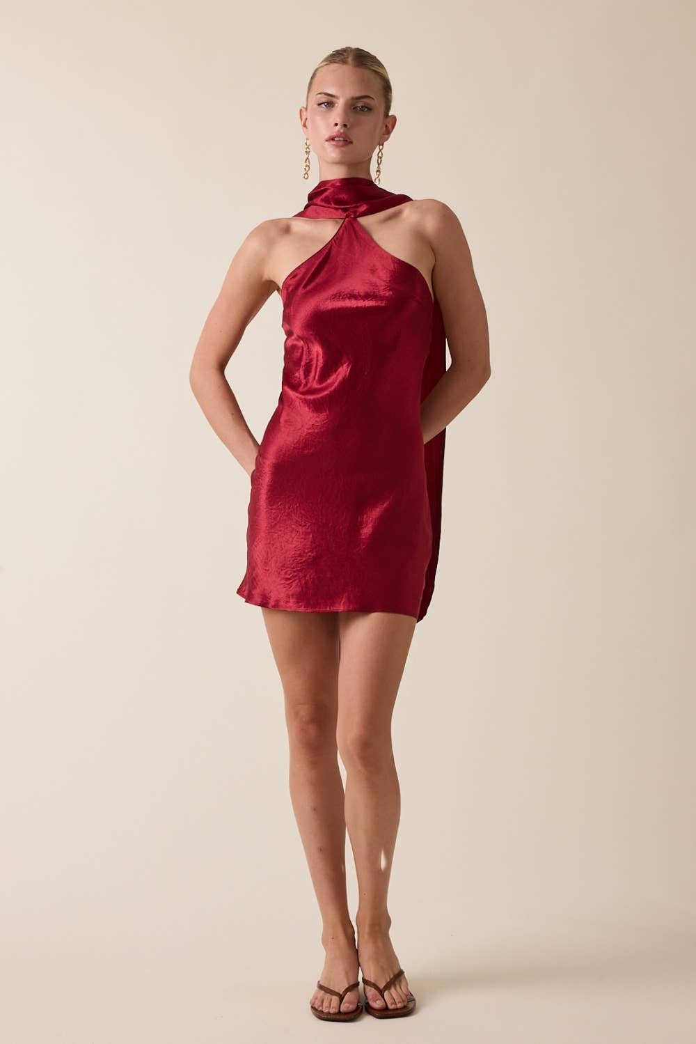 LONG SCARF MINI DRESS