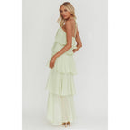 HALTER NECK RUFFLED MAXI DRESS