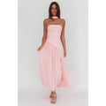 STRAPLESS PINK MAXI DRESS