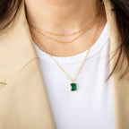 Èire Emerald Green Pendant Necklace Gold Filled