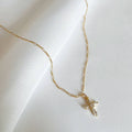 Petite Cross Pendant Necklace Gold Filled