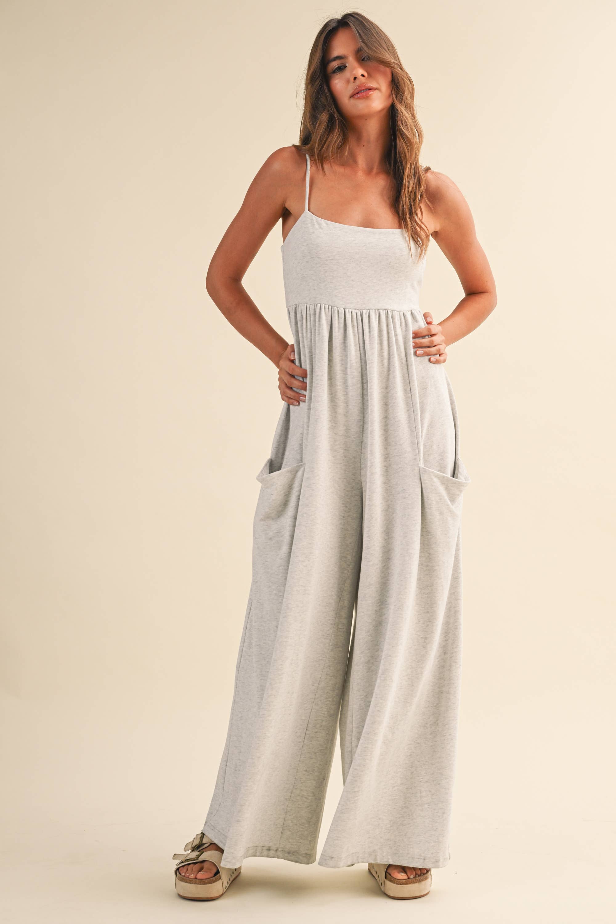 STRAPPY WIDE-LEG JUMPSUIT