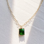 Èire Emerald Green Pendant Necklace Gold Filled