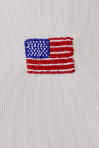 ROUND NECK SLEEVELESS USA BEADS RIBBED TANK TOP
