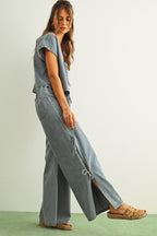DENIM TIED ON THE SIDE SET
