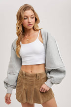 INNER FLEECE SHRUG KNIT CARDIGAN