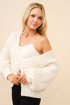 Bubble Textured Tie Front Cardigan
