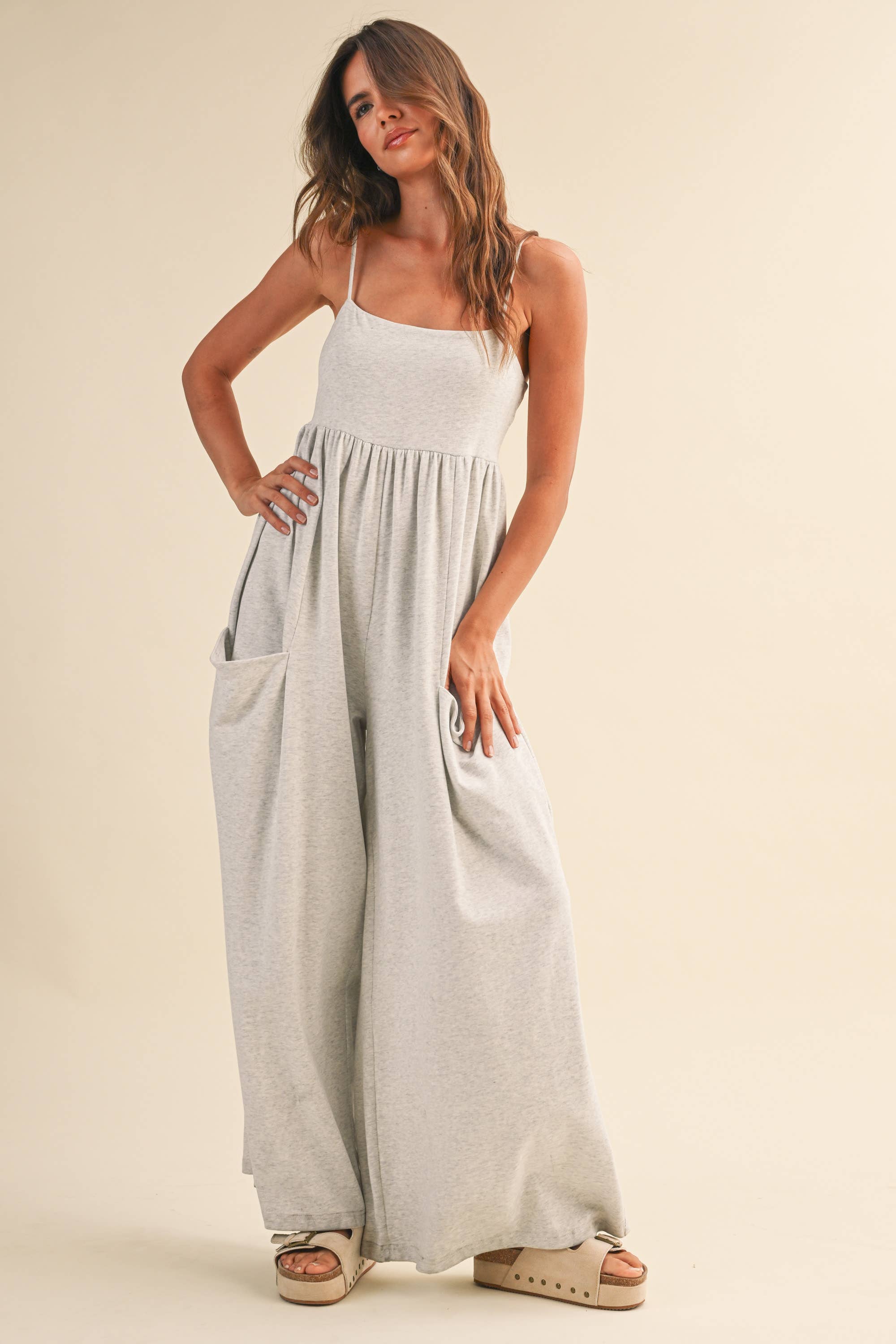 STRAPPY WIDE-LEG JUMPSUIT