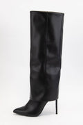 FOLD OVER STILETTO HIGH HEEL TALL BOOTS