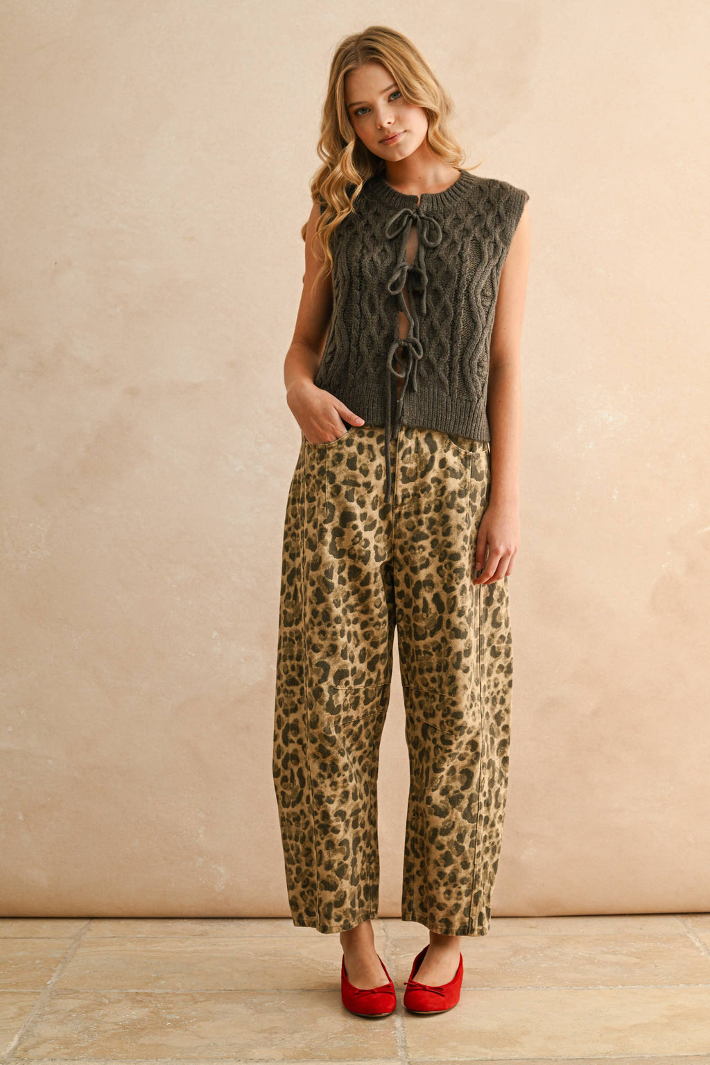 LEOPARD BARREL PANTS