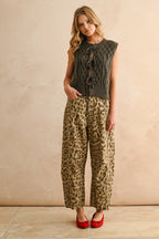 LEOPARD BARREL PANTS