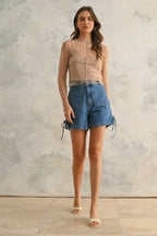 LONG SLEEVE LACE FABRIC WITH LINING INSERT TOP