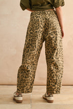 LEOPARD BARREL PANTS