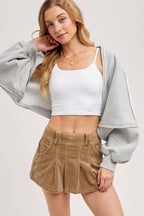 INNER FLEECE SHRUG KNIT CARDIGAN