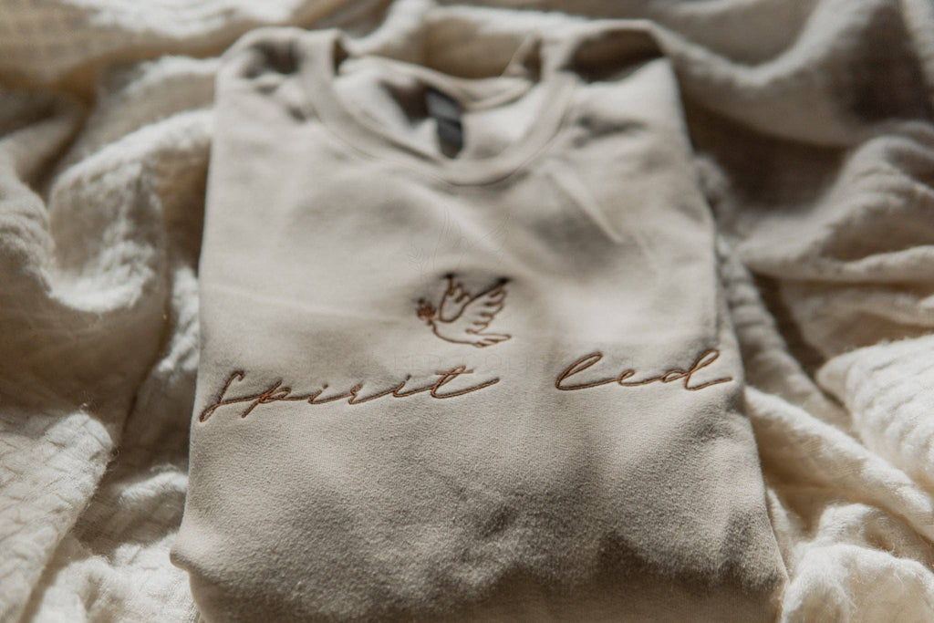 Spirit Led | Embroidered Christian Sweatshirt