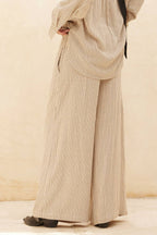 Striped Drawstring Wide-Leg Pocket Pants
